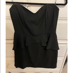 Black peplum minidress